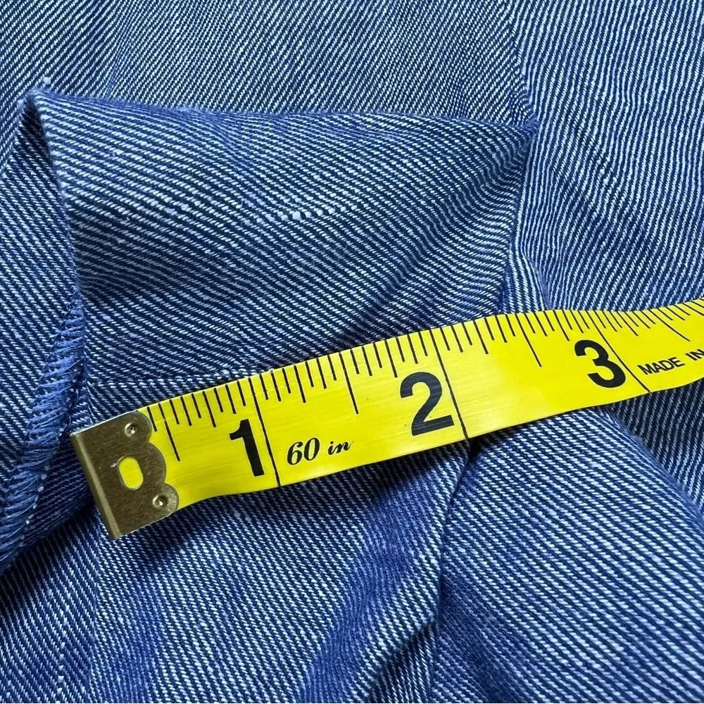 EXPRESS Shortie Linen Blend Paper Bag Tie Belt High Rise 2.5in Shorts Blue XS